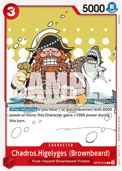Chadros.Higelyges (Brownbeard) OP10-010 Royal Blood One Piece Karte