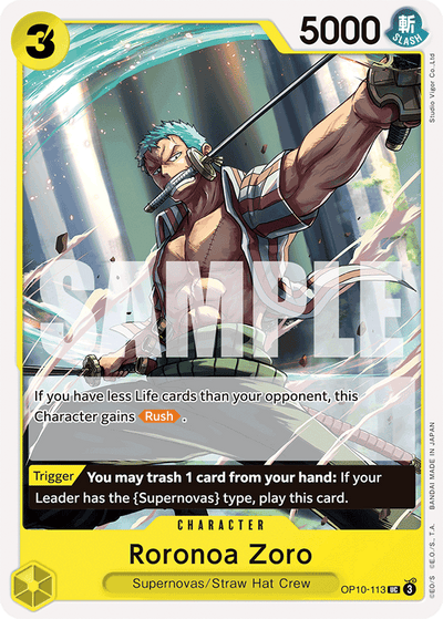 Roronoa Zoro OP10-113 Royal Blood One Piece Karte