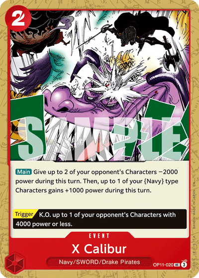 X Calibur OP11-020 A Fist of Divine Speed One Piece Karte