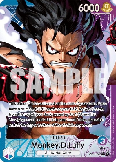 Monkey.D.Luffy OP11-040 (Parallel 1) A Fist of Divine Speed One Piece Karte