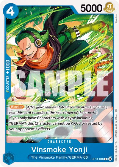 Vinsmoke Yonji OP11-046 A Fist of Divine Speed One Piece Karte