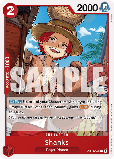 Shanks OP12-007 Legacy of the Master One Piece Karte
