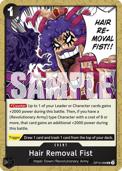 Hair Removal Fist OP12-098 Legacy of the Master One Piece Karte
