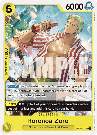 Roronoa Zoro OP12-113 Legacy of the Master One Piece Karte