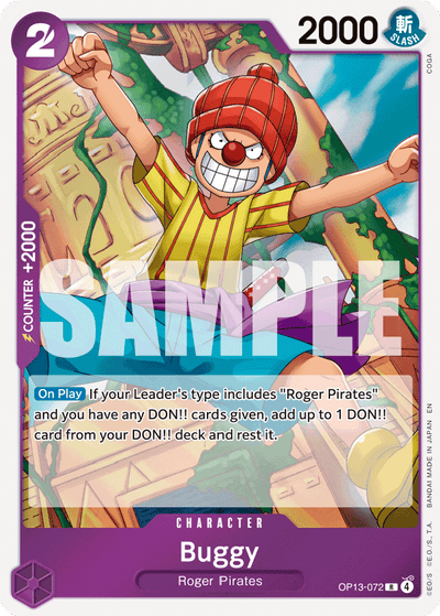Buggy OP13-072 Carrying On His Will One Piece Karte