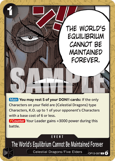 The World's Equilibrium Cannot Be Maintained Forever OP13-097 Carrying On His Will One Piece Karte