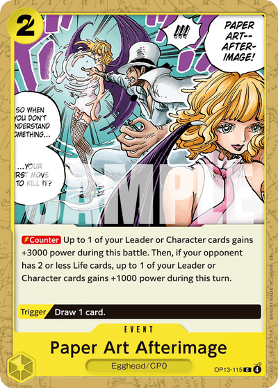 Paper Art Afterimage OP13-115 Carrying On His Will One Piece Karte