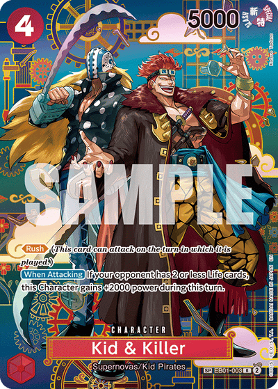 Kid &amp; Killer EB01-003 (Parallel 5) The Azure Sea's Seven One Piece Karte
