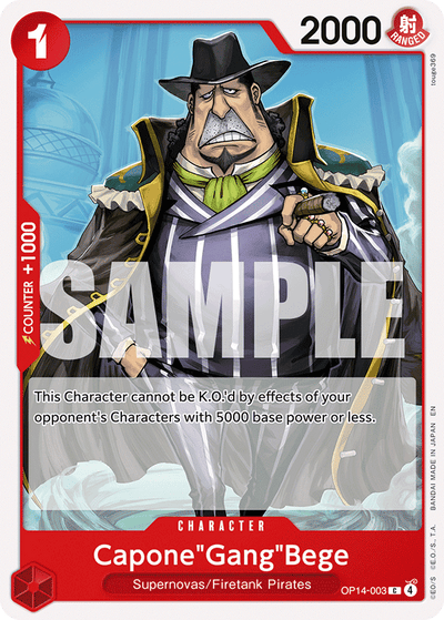 Capone"Gang"Bege OP14-003 The Azure Sea's Seven One Piece Karte