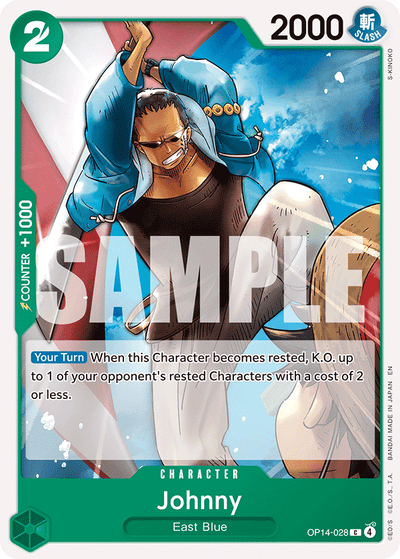 Johnny OP14-028 The Azure Sea's Seven One Piece Karte