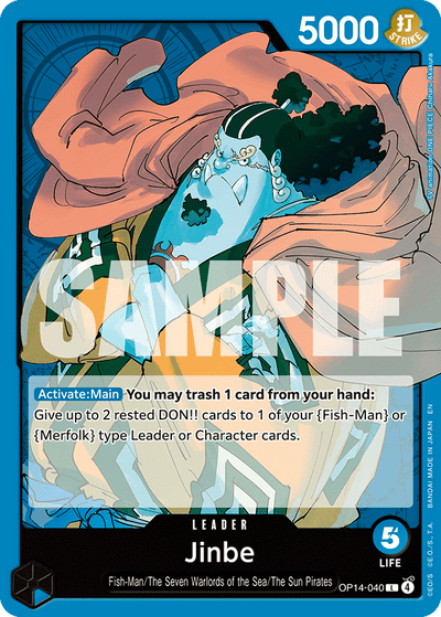Jinbe OP14-040 The Azure Sea's Seven One Piece Karte