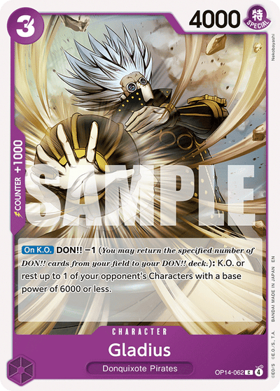 Gladius OP14-062 The Azure Sea's Seven One Piece Karte