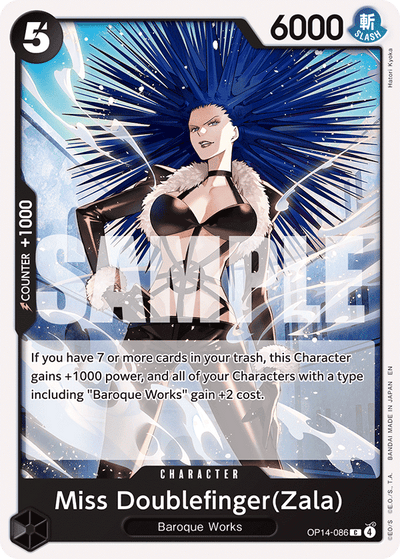 Miss Doublefinger(Zala) OP14-086 The Azure Sea's Seven One Piece Karte