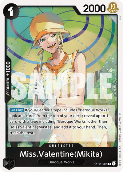 Miss.Valentine(Mikita) OP14-087 The Azure Sea's Seven One Piece Karte