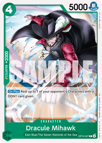 Dracule Mihawk OP15-027 Adventure on Kami's Island One Piece Karte
