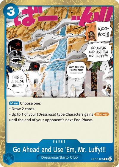 Go Ahead and Use 'Em, Mr. Luffy!!! OP15-055 Adventure on Kami's Island One Piece Karte