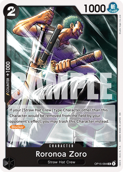 Roronoa Zoro OP15-094 Adventure on Kami's Island One Piece Karte