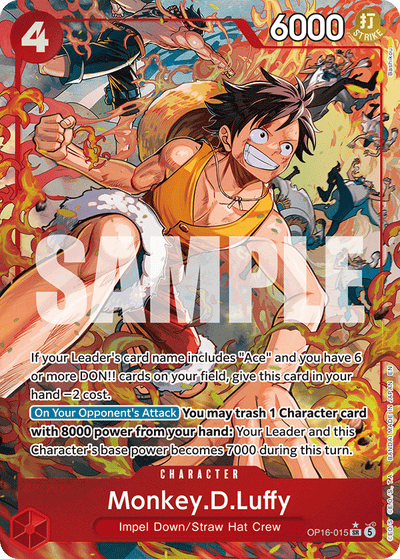 Monkey.D.Luffy OP16-015 (Parallel 1) The Time of Battle One Piece Karte