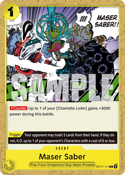 Maser Saber OP17-117 The World's Strongest Warriors One Piece Karte