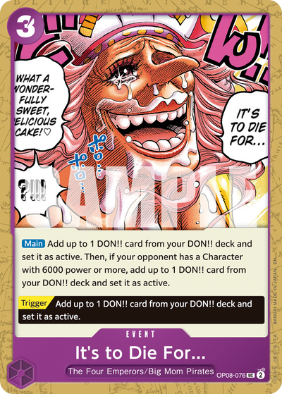 It's to Die For... OP08-076_r1 One Piece Card The Best Vol. 2 One Piece Karte