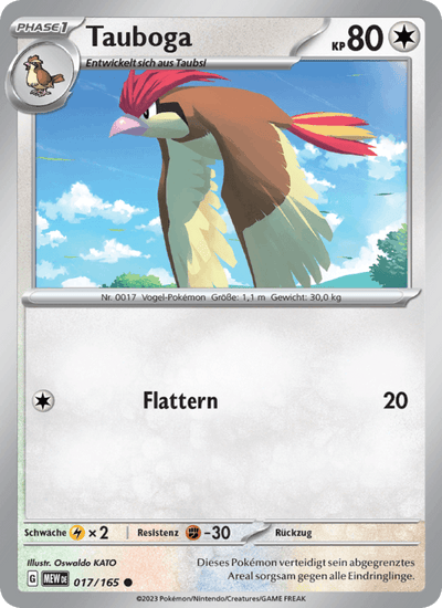 Tauboga 017/165 151 Pokémon Karte