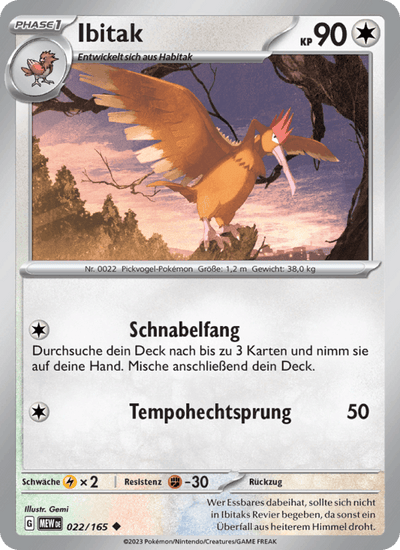 Ibitak 022/165 151 Pokémon Karte