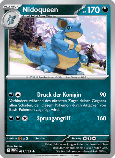 Nidoqueen 031/165 151 Pokémon Karte