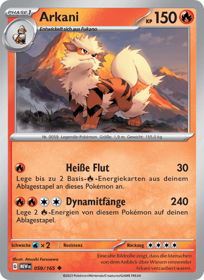 Arkani 059/165 151 Pokémon Karte