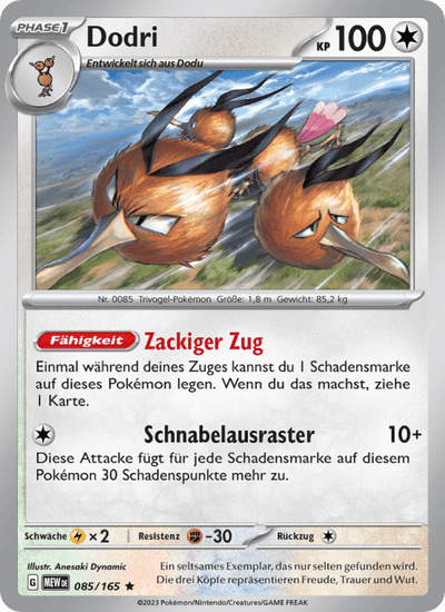 Dodri 085/165 151 Pokémon Karte