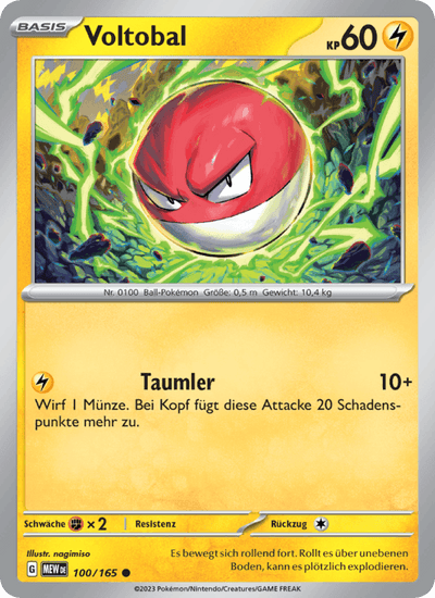 Voltobal 100/165 151 Pokémon Karte