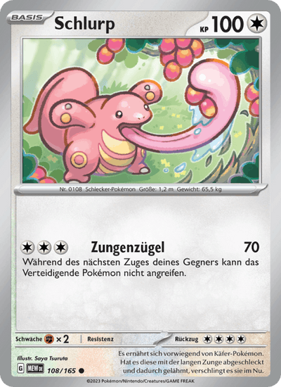 Schlurp 108/165 151 Pokémon Karte