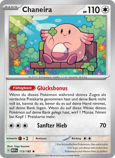 Chaneira 113/165 151 Pokémon Karte