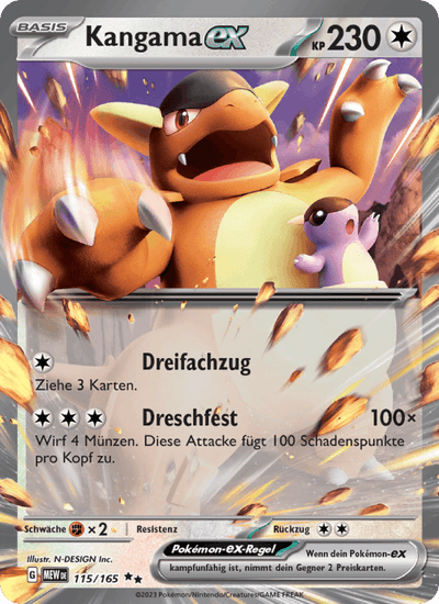 Kangama-ex 115/165 151 Pokémon Karte