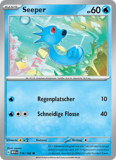 Seeper 116/165 151 Pokémon Karte