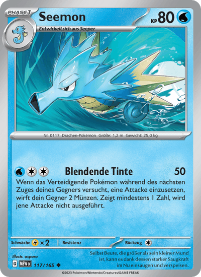 Seemon 117/165 151 Pokémon Karte