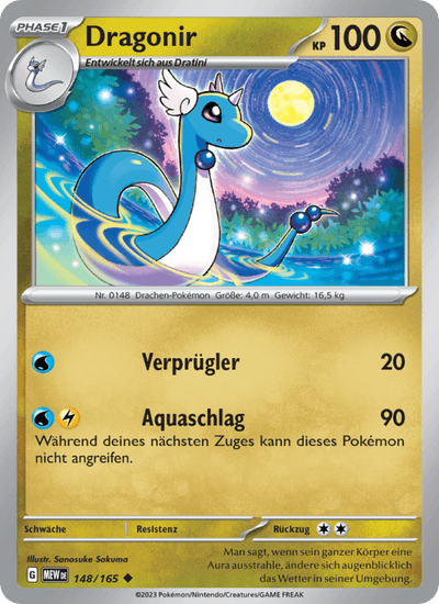 Dragonir 148/165 151 Pokémon Karte