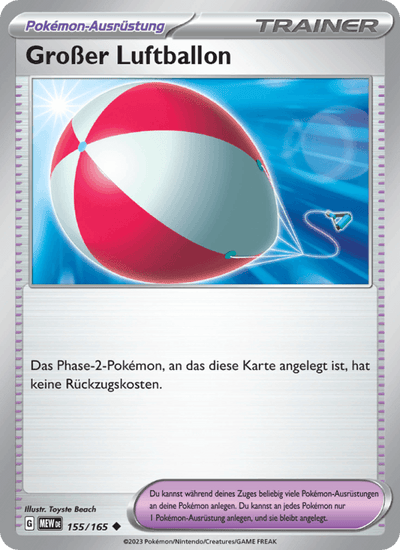 Großer Luftballon 155/165 151 Pokémon Karte
