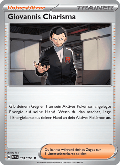 Giovannis Charisma 161/165 151 Pokémon Karte