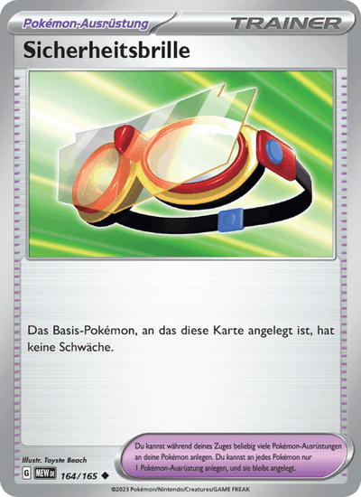 Sicherheitsbrille 164/165 151 Pokémon Karte