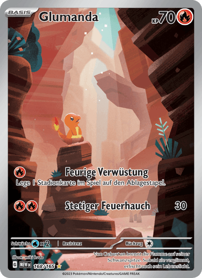Glumanda 168/165 151 Pokémon Karte
