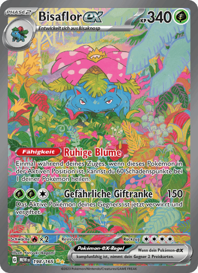 Bisaflor-ex 198/165 151 Pokémon Karte