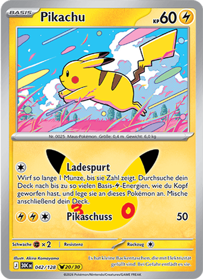 Pikachu 042/128 30th Celebration Pokémon Karte