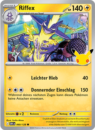 Riffex 060/128 30th Celebration Pokémon Karte