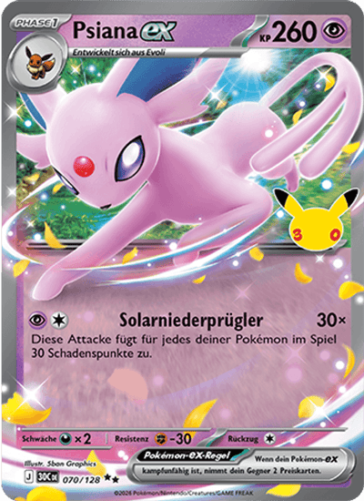 Psiana-ex 070/128 30th Celebration Pokémon Karte