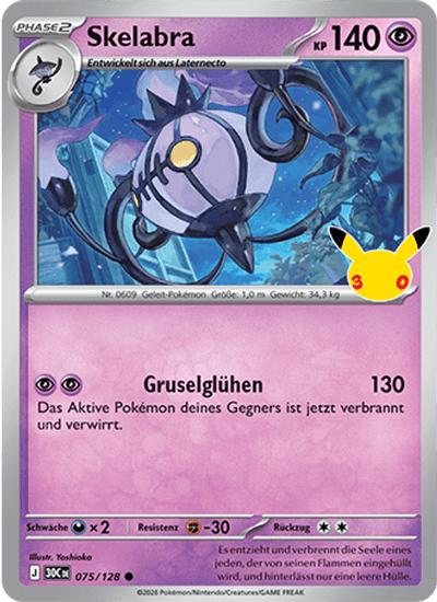 Skelabra 075/128 30th Celebration Pokémon Karte