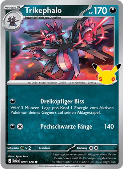 Trikephalo 099/128 30th Celebration Pokémon Karte