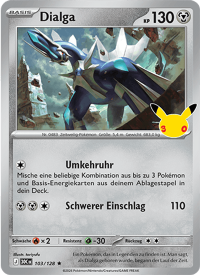 Dialga 103/128 30th Celebration Pokémon Karte