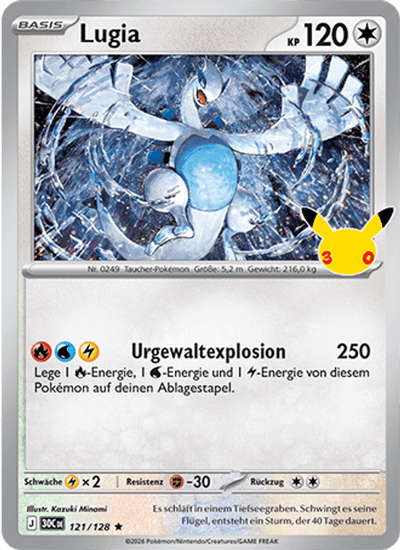 Lugia 121/128 30th Celebration Pokémon Karte
