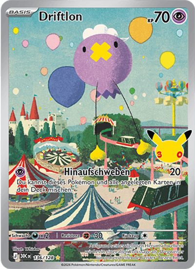 Driftlon 136/128 30th Celebration Pokémon Karte