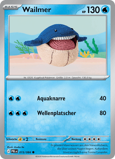 Wailmer 015/084 Dunkelnacht Pokémon Karte
